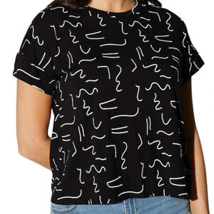 Simons Icone Abstract print T-shirt short sleeve blouse size  L